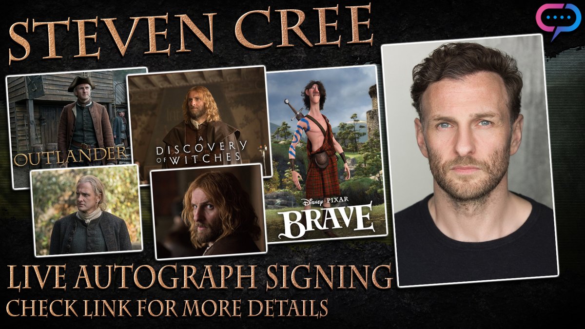 The talented Steven Cree is Signing Autographs LIVE on January 12th!! @MrStevenCree Known for their roles in projects such as #Outlander, #Brave and #ADiscoveryofWitches Check the link for more info- ow.ly/EBLP50Qgbs1