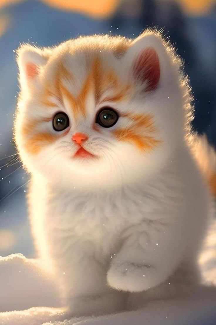 OMG, it’s a adorable, snow kitty 😻