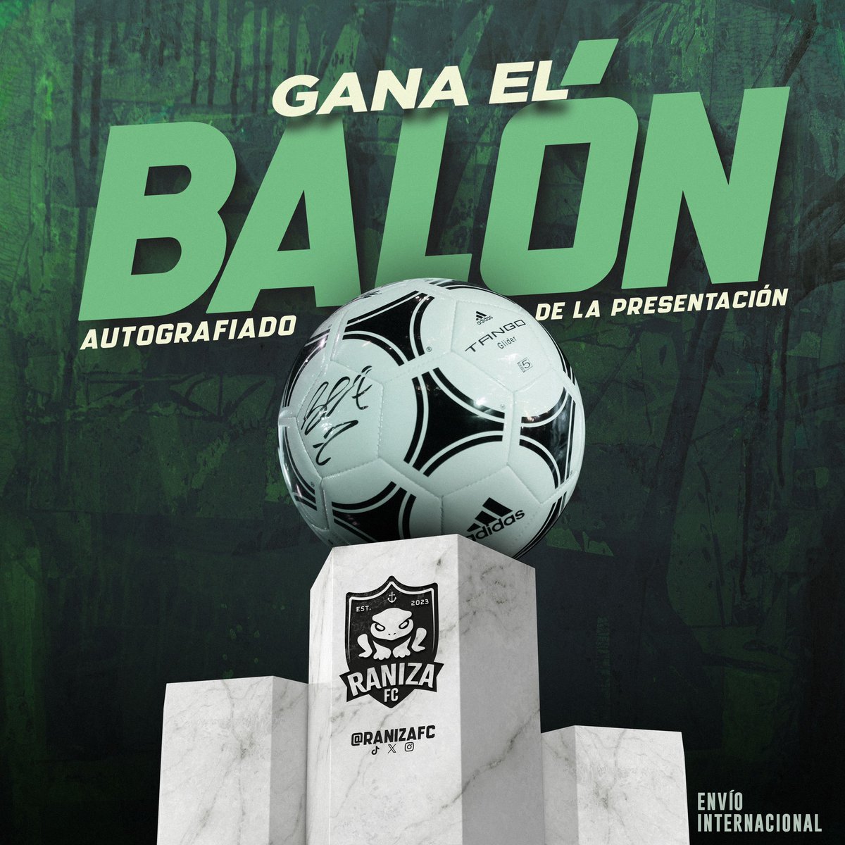 RanizaFc's tweet image. ¡GANA EL BALÓN AUTOGRAFIADO DE LA PRESENTACIÓN! 

Para participar tendrás que: 
🔁 Dar RT a este post
💬 Etiquetar a un amigo 

✈️ ENVIO INTERNACIONAL*
🗓️ Finaliza el 15 de Diciembre