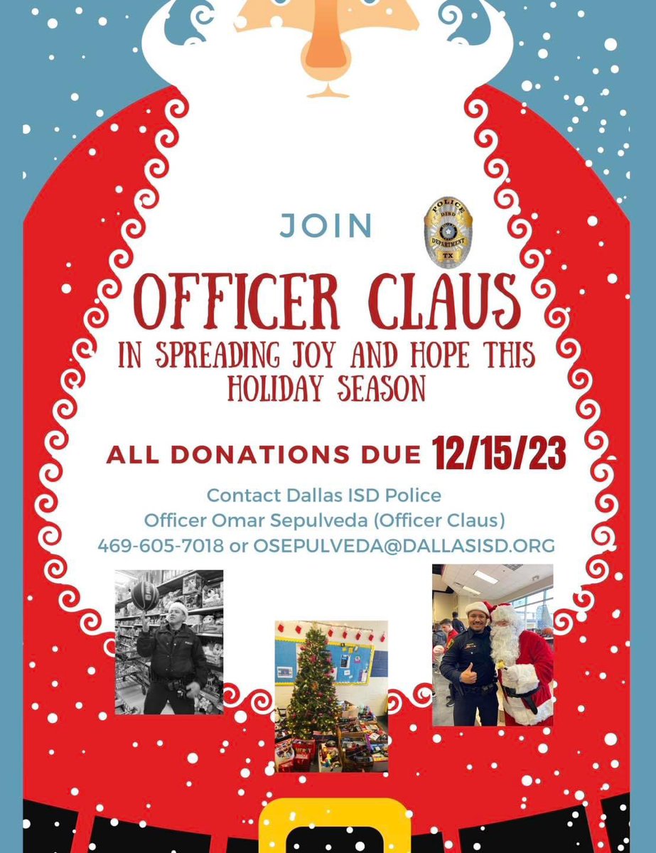 dallasisdpolice's tweet photo. Getting ready for officer Claus. Thank you to all the volunteers who are helping this great cause. #SantaClaus #santacop #pd https://t.co/erQF84vQsd