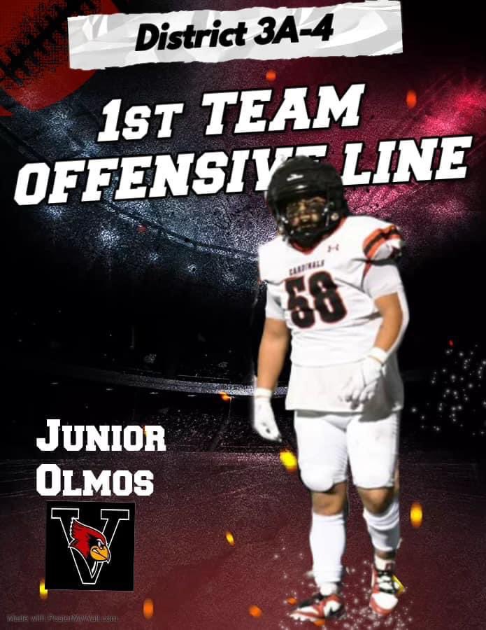 Vps_football's tweet photo. Congratulations to @Junior_olmos58 and Taylor Newcomb, District 3A-4 1st Team Offensive and Defensive Linemen! https://t.co/QDLVciQqJK