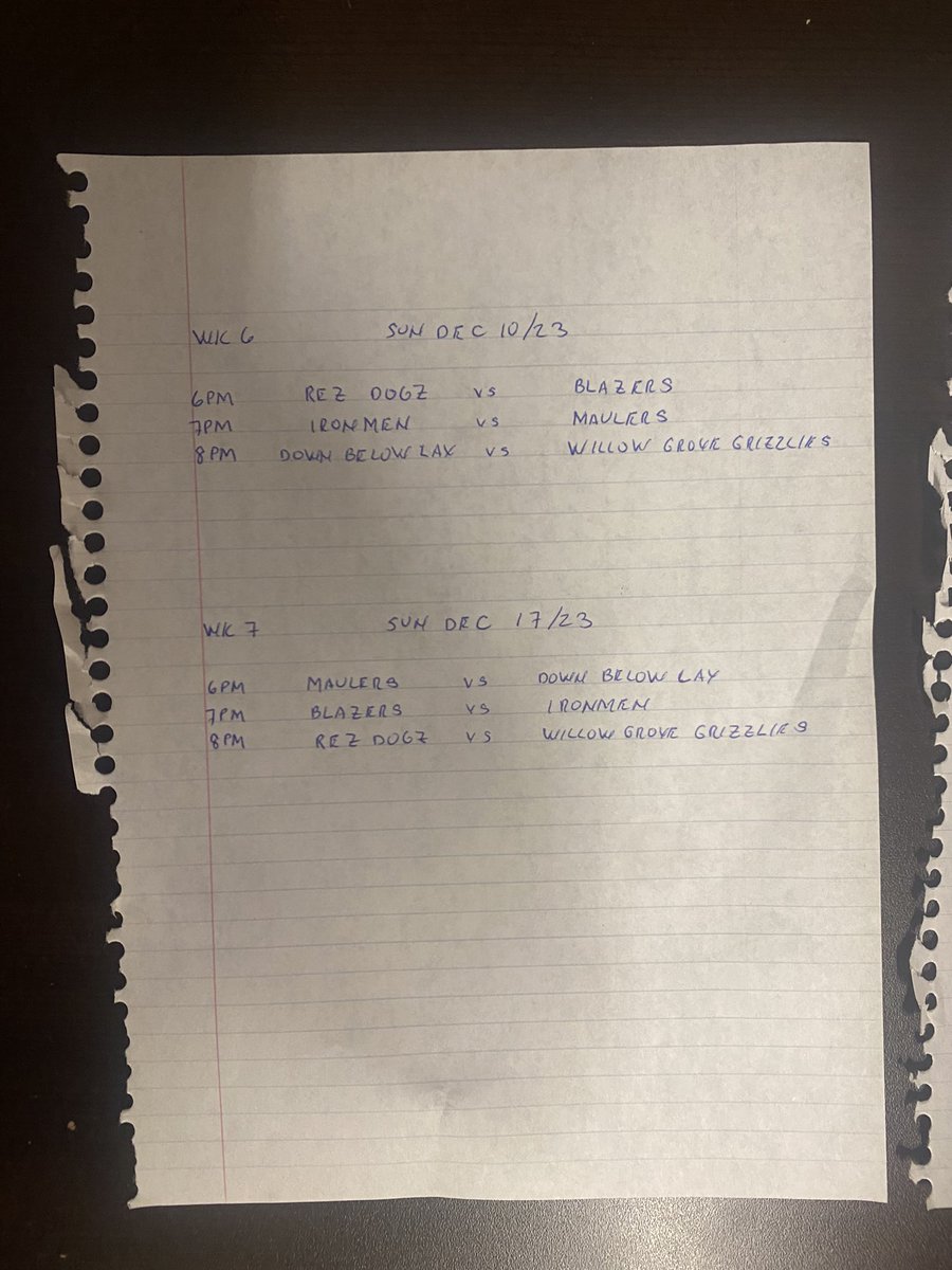 Game times this week and next