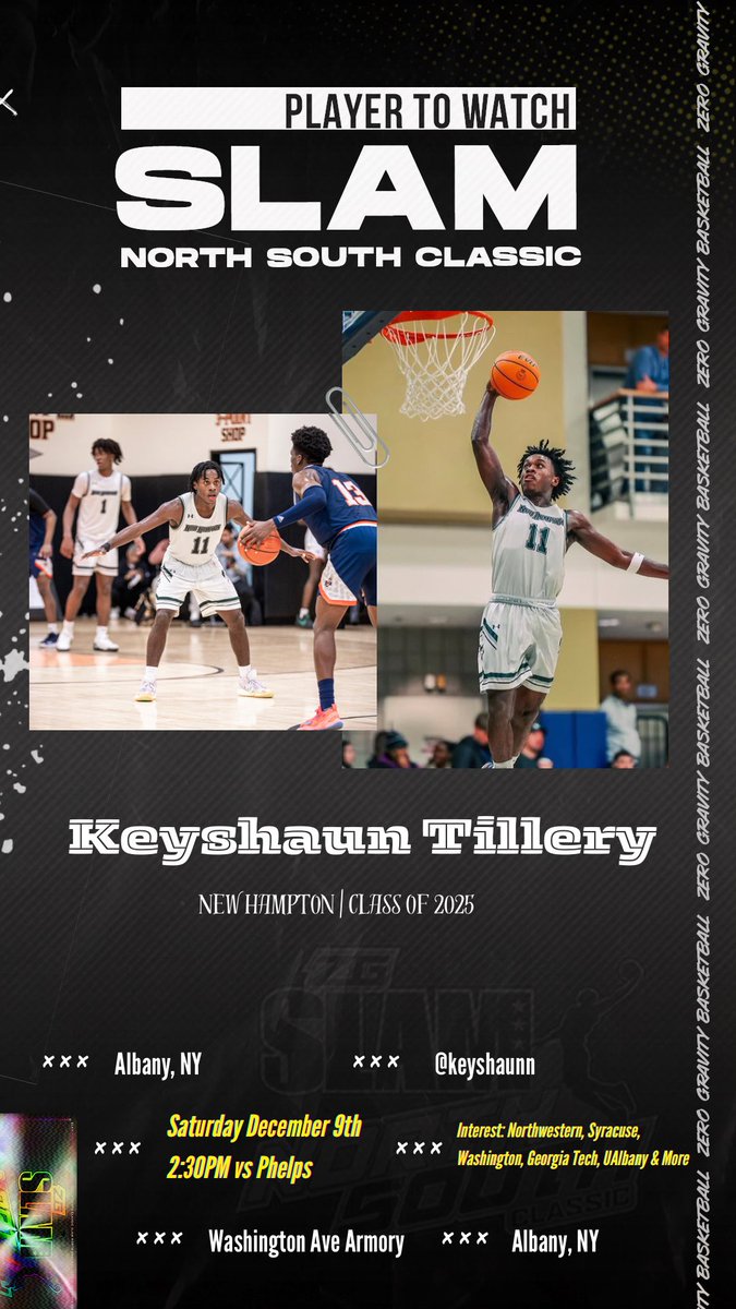 Hunter Stratton (@hunter_zg) on Twitter photo HOMECOMING🕺
Former Albany Academy standout Keyshaun Tillery is coming home to compete in the <a href="/ZeroGravityBB/">Zero Gravity Basketball</a> N/S Classic on Sat
<a href="/NewHamptonHoops/">Men’s Basketball | New Hampton School</a> 🆚 Phelps at 2:30 PM @ Washington Ave Armory
Currently has interest from N. Western, Cuse, Wash, Gtech, <a href="/UAlbanyMBB/">UAlbany Basketball</a> , Temple & more HOMECOMING🕺
Former Albany Academy standout Keyshaun Tillery is coming home to compete in the <a href="/ZeroGravityBB/">Zero Gravity Basketball</a> N/S Classic on Sat
<a href="/NewHamptonHoops/">Men’s Basketball | New Hampton School</a> 🆚 Phelps at 2:30 PM @ Washington Ave Armory
Currently has interest from N. Western, Cuse, Wash, Gtech, <a href="/UAlbanyMBB/">UAlbany Basketball</a> , Temple & more