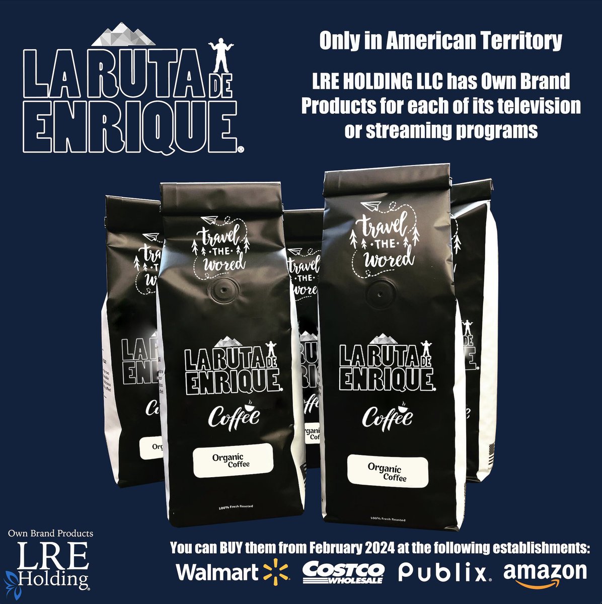 La Ruta De Enrique already has its own Coffee and Happy to present to you our own brand product from our television shows brand La Ruta de Enrique, a delicious Coffee in various flavors and origins. Find them starting February 2024 only in the United States 🇺🇸😄