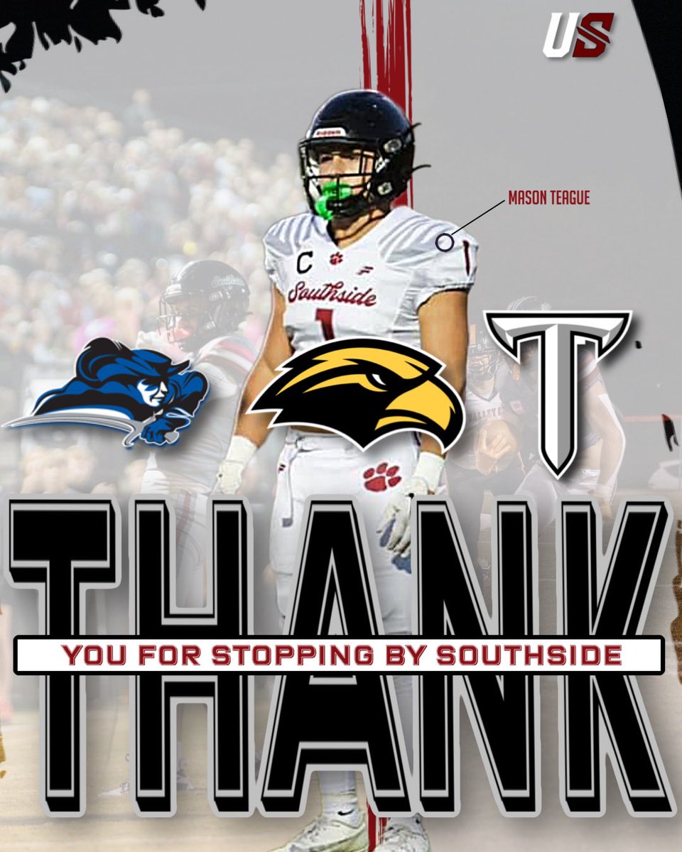 Thankful for @SouthernMissFB @TroyTrojansFB and @LWC_Football for stopping by to check out some of our Panthers today!