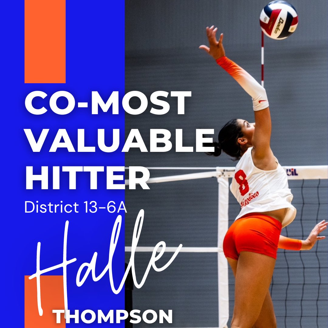 Congratulations to Halle Thompson (So) for being voted as the District 13-6A Co-Most Valuable Hitter! Amazing season for an amazing athlete! Not one to ever shy away from the big moments, and in the big moments you shined bright! We are so proud of you! 🧡💙