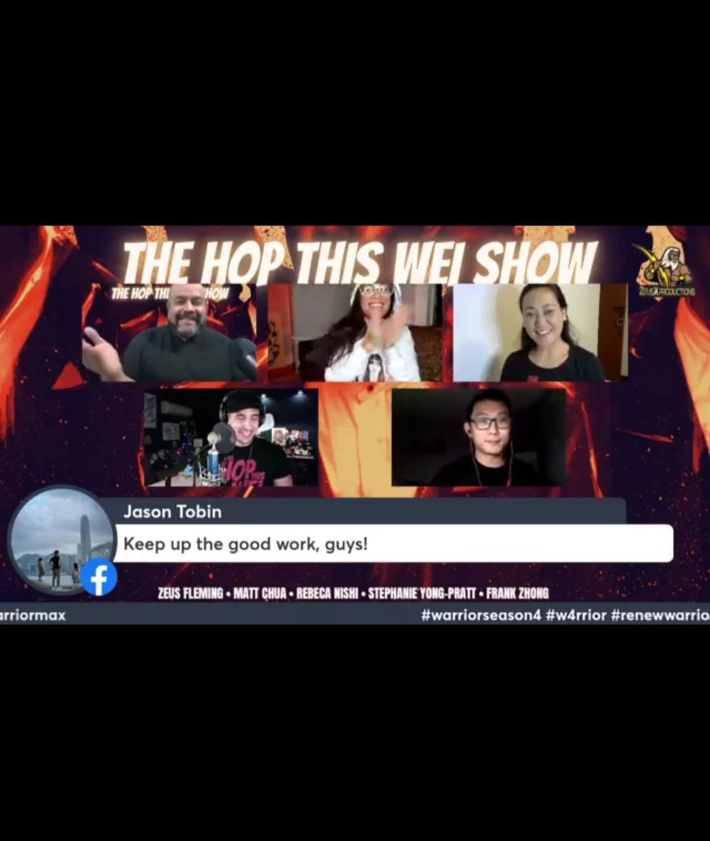 rags751's tweet photo. From yesterday's #TheHopWeiShow #YungJun #JasonTobin himself taking part in the live stream spreading the word about #Warrior based on the writings of @brucelee @bruceleedragon1 #RenewWarriorSeason4 on @StreamOnMax #MaxStreaming. https://t.co/FkkelLHLe4 https://t.co/AD9uhBUAmd