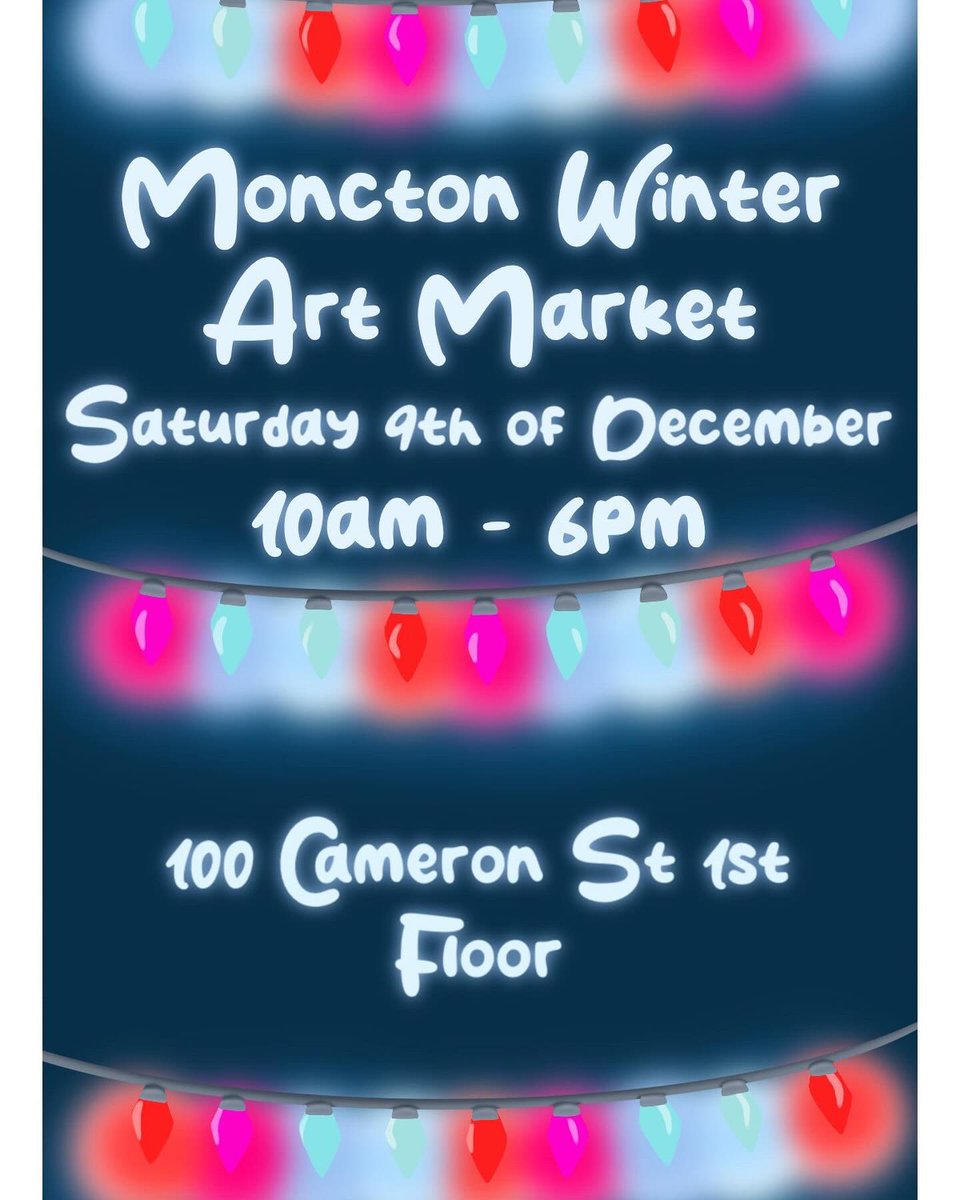 Hello everybody there is a Christmas market this Saturday at McKenzie college. Poster information by on insta @10_space_squid_01 . Please share and show us some support.thank you #Moncton #art #market #Christmas2023 #ChristmasMarket2023 #ChristmasMarket