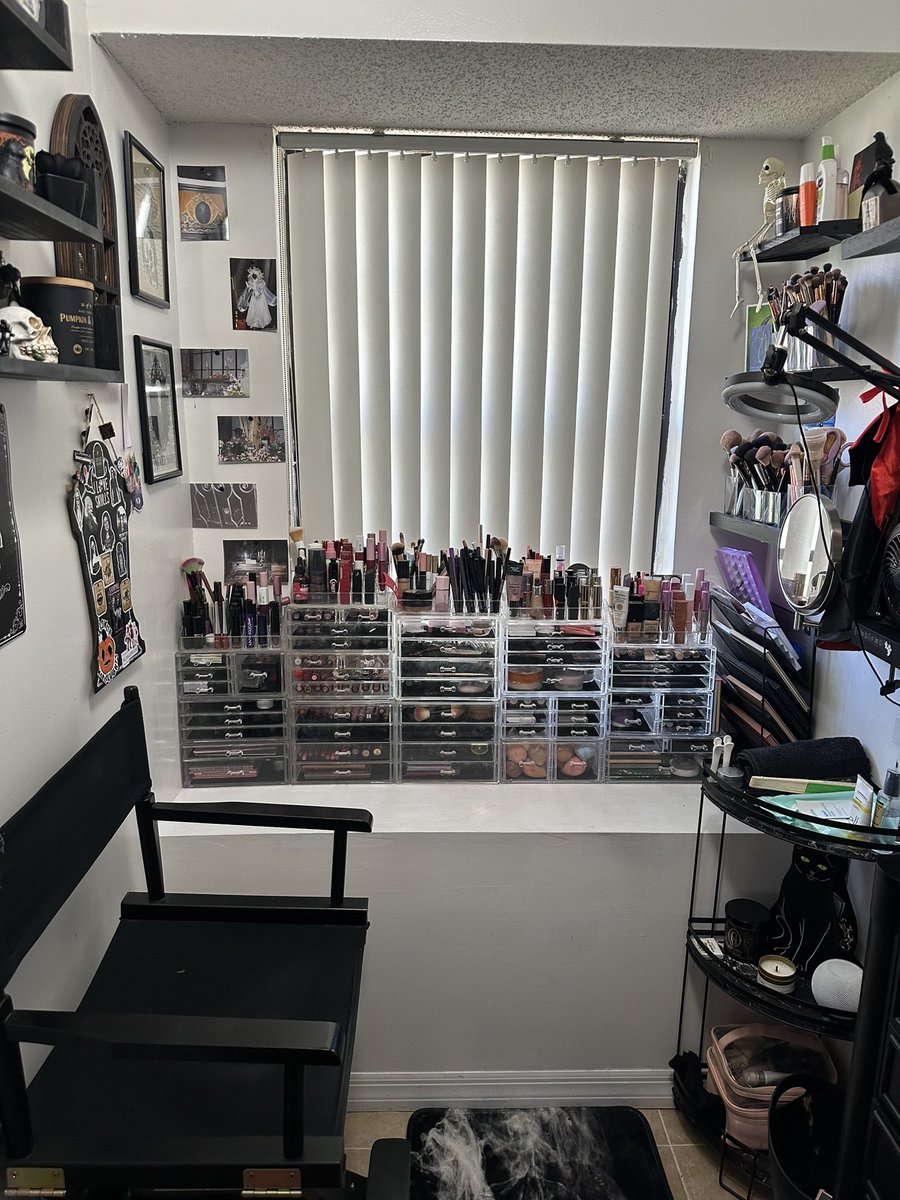 twisted_doll_'s tweet photo. My toxic trait is getting subscription boxes full of makeup when I already have a shit ton of makeup. For reference the 2nd pic is my makeup room in my bathroom. 🤷‍♀️ #makeupobsession https://t.co/QcfL2i0B95