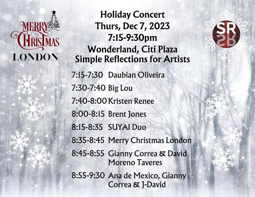 Tomorrow night @Downtown_London brings out the holiday magic with @SRACollective Holiday Concert inside Citi Plaza. Enter the SW corner of the building by Dollarama to enjoy a winter Wonder Land. #LdnOnt #UNESCO #CityofMusic