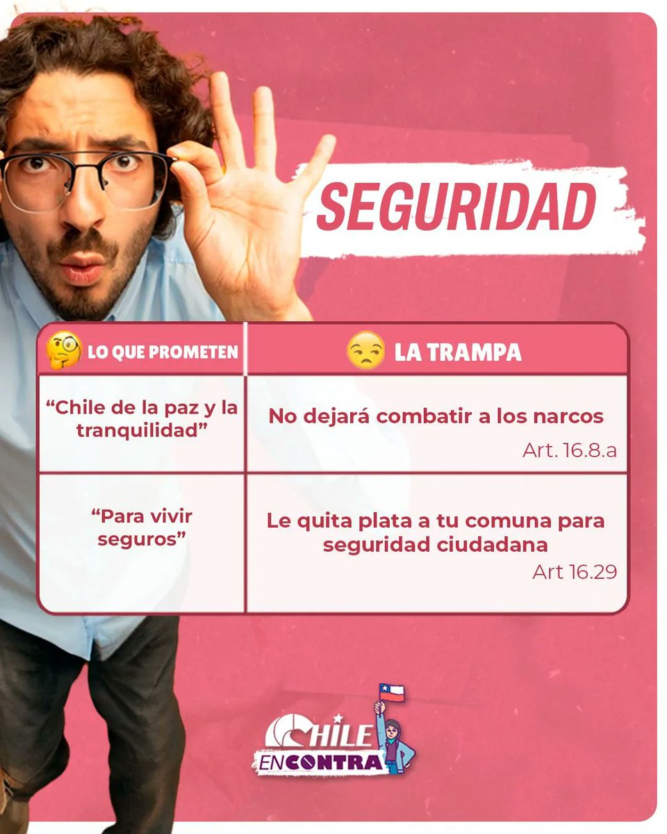 AD_Renca's tweet photo. Ojo con las pillerías del texto que se vota el 17 de diciembre 

Dicen que ayuda a la "paz y la tranquilidad", pero quita plata para seguridad a las comunas 
Dicen que "protege tus ahorros", pero asegura a las AFP hacer negocios con ellos 

Que no te engañen, vota #EnContra https://t.co/ykCyL2QOJd