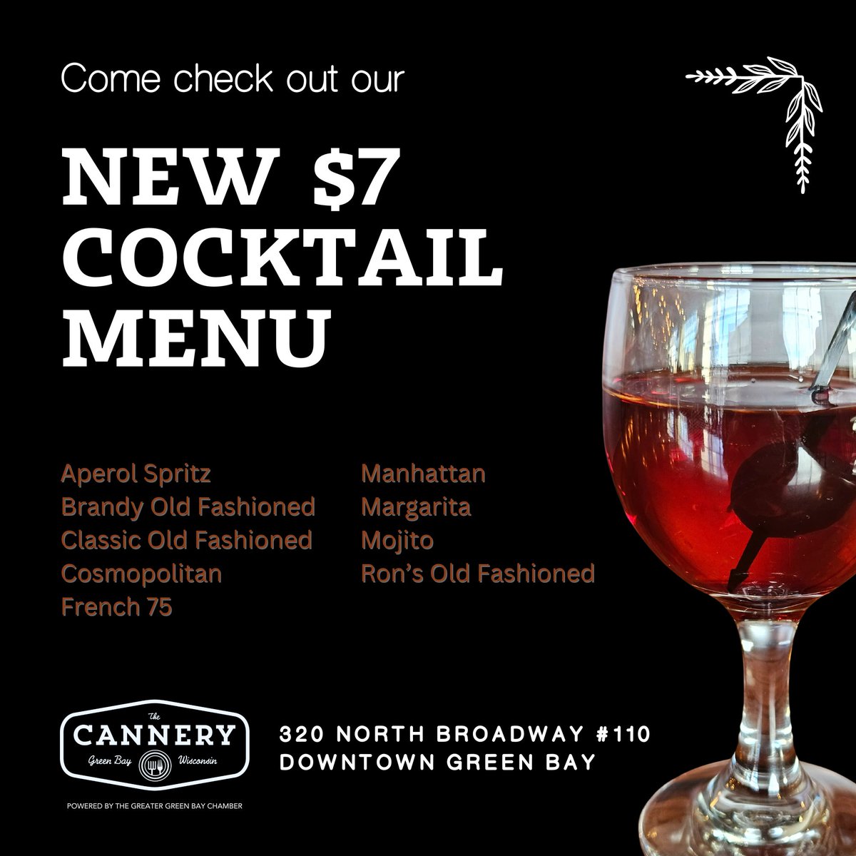 Those grey, winter days just got a little bit brighter! We're introducing our revamped cocktail menu - nine different, delightful concoctions at prices that'll make you smile as much as the drink itself.  Gather your friends and make some unforgettable memories at The Cannery.