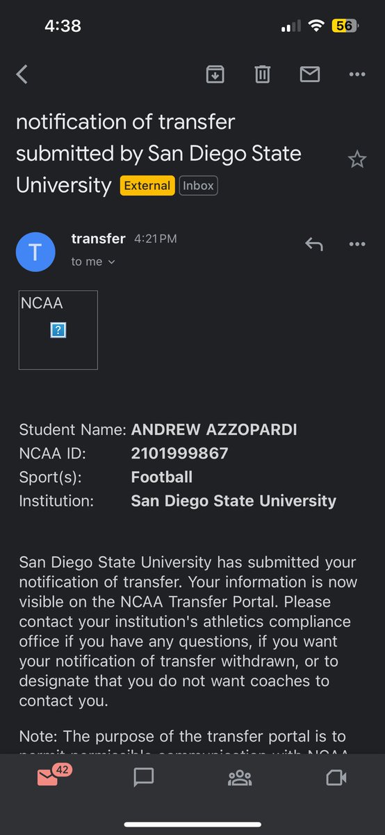 I am officially in the transfer portal with 3 years of eligibility.