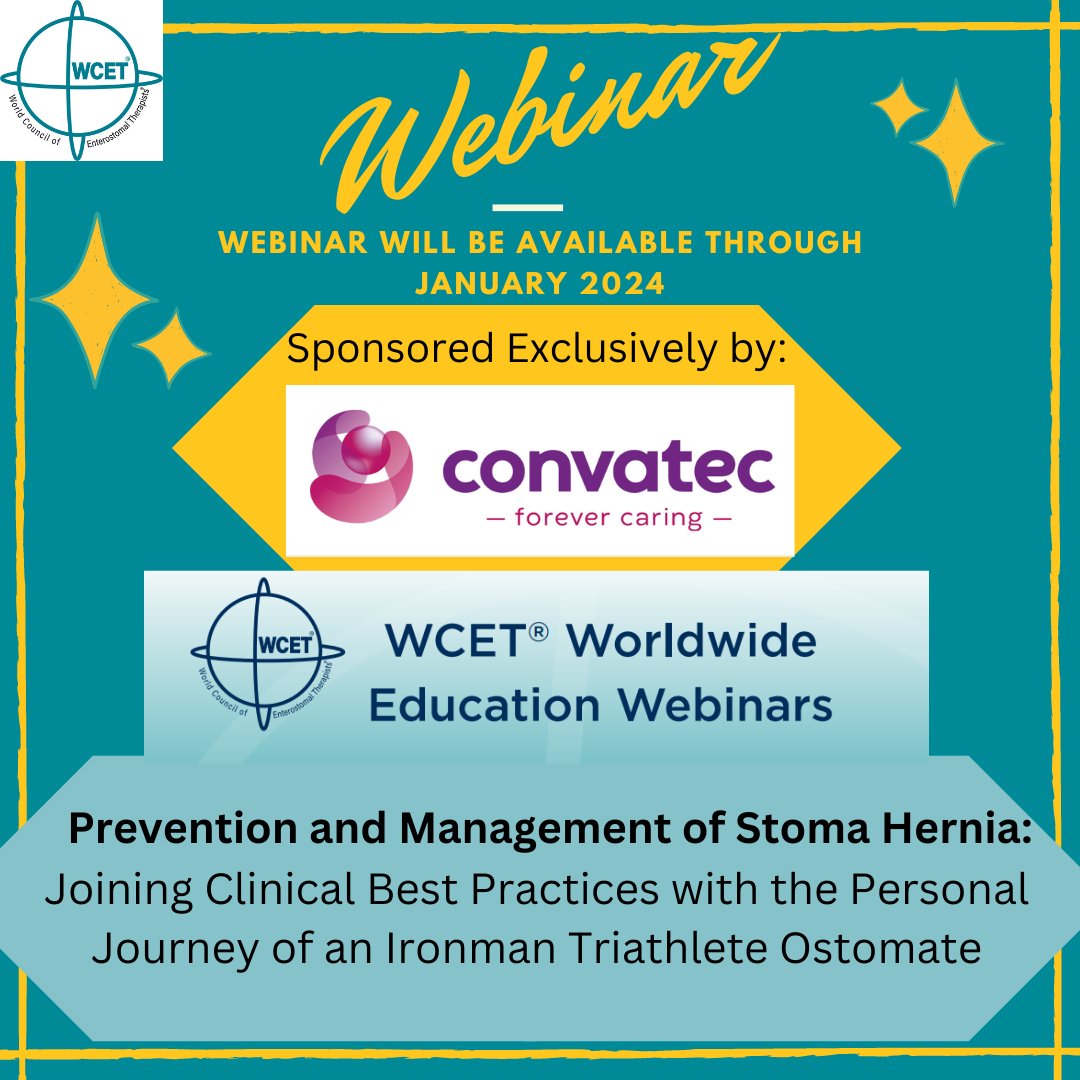 We want to give a special shout-out to the amazing webinar sponsor, #Convatec. Their support has helped us to continue to make meaningful education available which positively impacts our #enterostomal nurse members. Register now to view the webinar: wcetn.org/events/EventDe… #wcetn