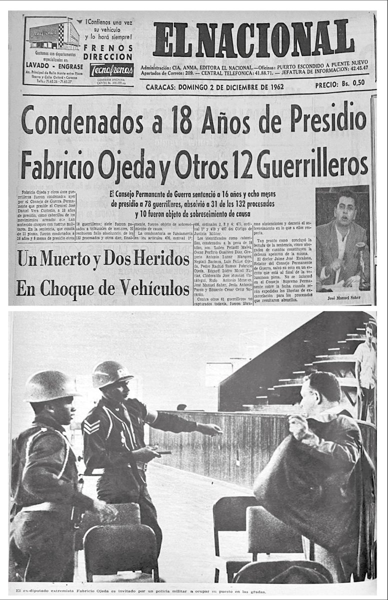 Condenados a 18 años de Presidio Fabricio Ojeda y Otros 12 GCondenados a 18 años de Presidio Fabricio Ojeda y Otros 12 Guerrilleros (EL NACIONAL, 2 de diciembre de 1962) 😊 El primero de diciembre de 1962, el Consejo de Guerra Permanente condenó a Fabricio Ojeda a 18 años de…
