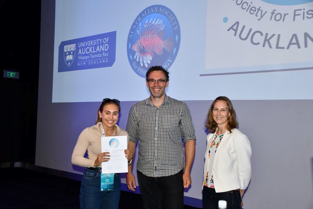 A very big 𝐂𝐎𝐍𝐆𝐑𝐀𝐓𝐔𝐋𝐀𝐓𝐈𝐎𝐍𝐒 to OCS member <a href="/BaileeWoolley/">Bailee Woolley</a> for winning the Gilbert P Whitley Award for best oral presentation <a href="/ipfc2023/">IPFC2023</a> out of 180 students that presented!