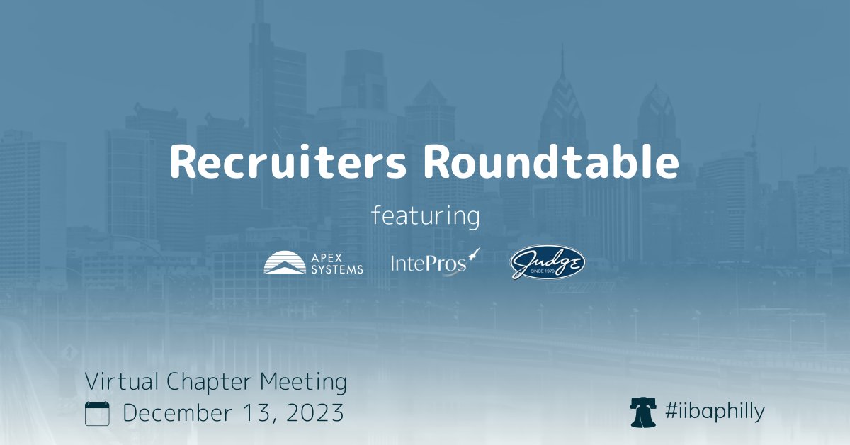 IIBAPhilly's tweet photo. Our next chapter event is Dec 13. Join @JudgeGroup @ApexSystems @IntePros_TopGun for top market trends and 2024 jobs forecast. 

More info at https://t.co/W6pjhwM5Rw

#iibaphilly #iibachapters #baot #iiba #businessanalysis #agile #baskills #projectrequirements #jobsearch #hiring https://t.co/xmTvb0t53D