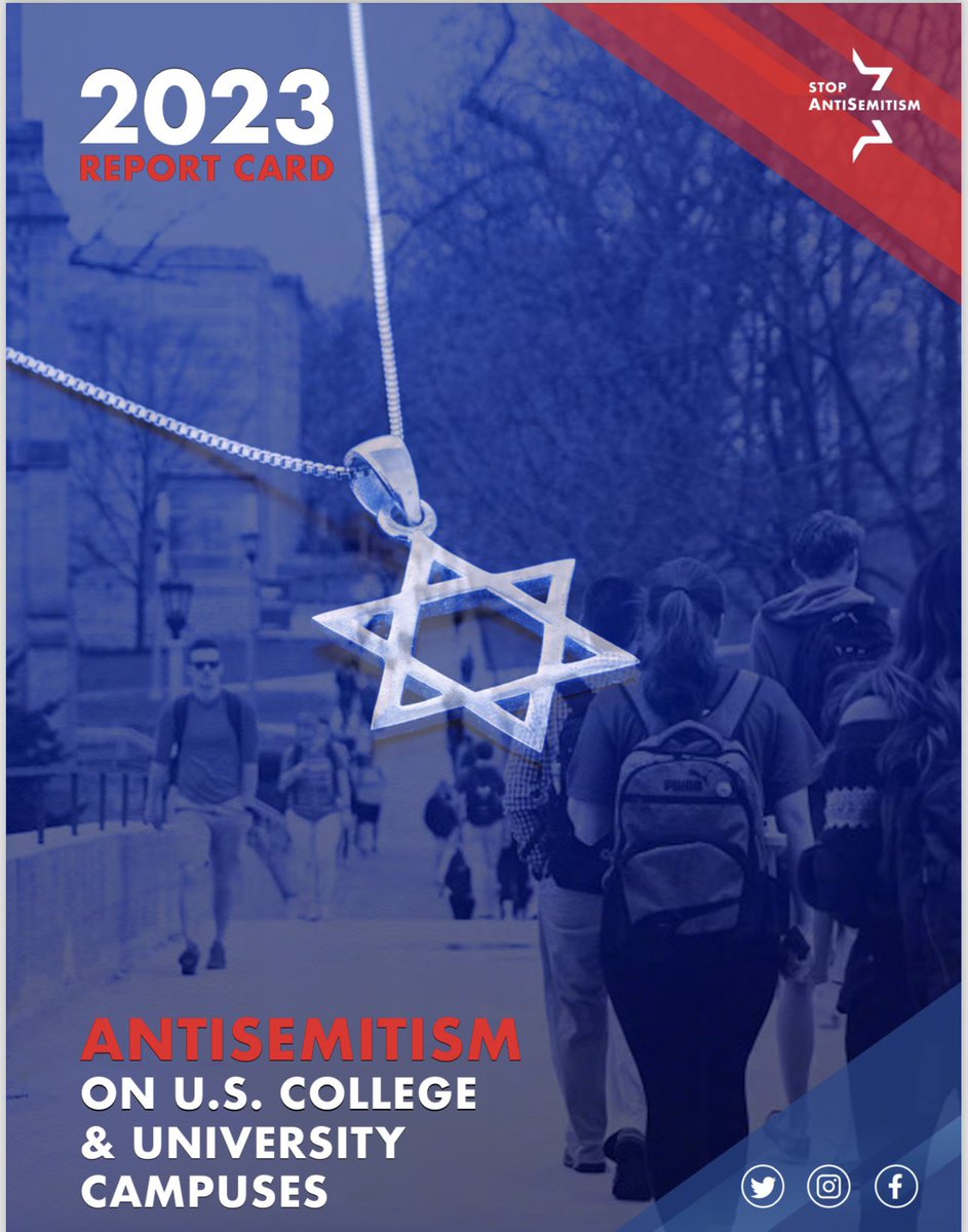 StopAntisemites's tweet photo. Dismal.
Maddening.
Unfathomable .

Our blockbuster 2023 College Antisemitism reports shows the reality for Jewish kids on the ground now, attempting to maneuver the cesspool of antisemitism surrounding them.

Full report here: https://t.co/nfK8QrKzw9 https://t.co/6gc3bnpT2k