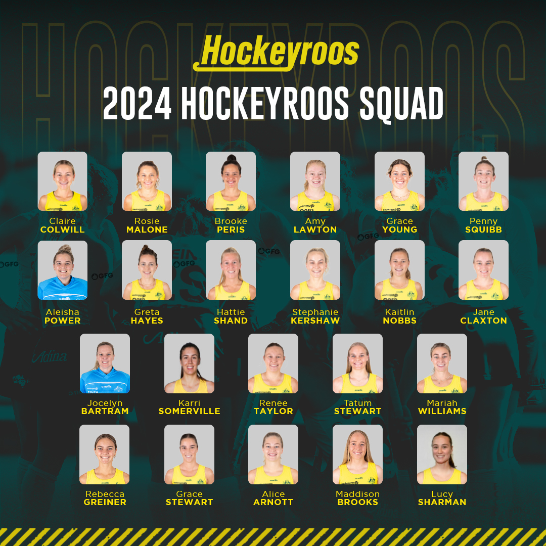 Hockeyroos's tweet photo. Its your 2024 Hockeyroos squad! An exciting balance of new and experienced talent make up a side with their sights firmly set on a year that includes FIH Pro League Season 5, and the Paris Olympics.
Read more at https://t.co/cJr4ZDQS32
#pathwaytoparis https://t.co/lDJtyqLSLo