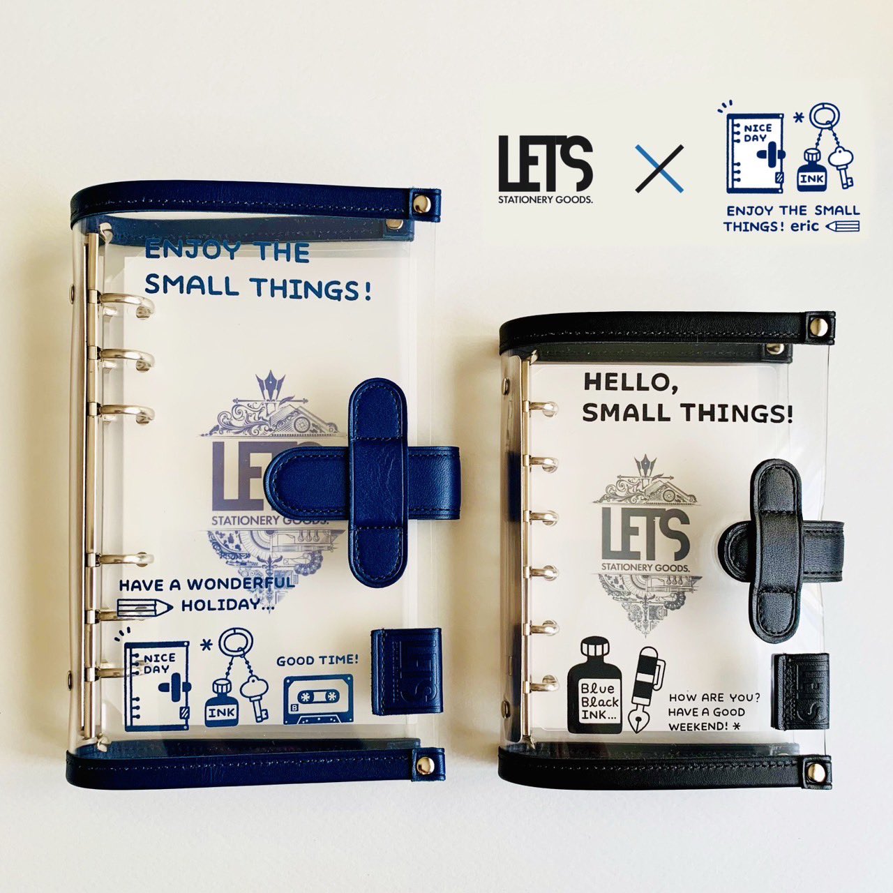 eric システム手帳 LETS ブラック クリアシステム手帳 【公式通販】