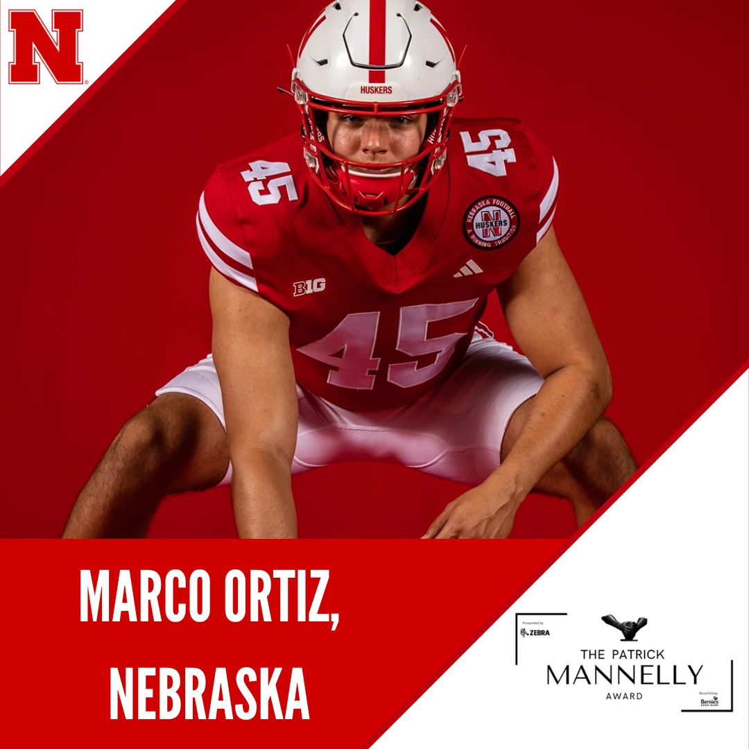 Meet our 2nd Patrick Mannelly Award finalist! <a href="/marcoiortiz_/">Marco Ortiz</a> has made every snap for <a href="/HuskerFootball/">Nebraska Football</a> this season. He began his college career at <a href="/GatorsFB/">Florida Gators Football</a> where he was on five bowl teams! Tune into the event's live stream Saturday as we reveal the winner.

bit.ly/3NdwlBQ