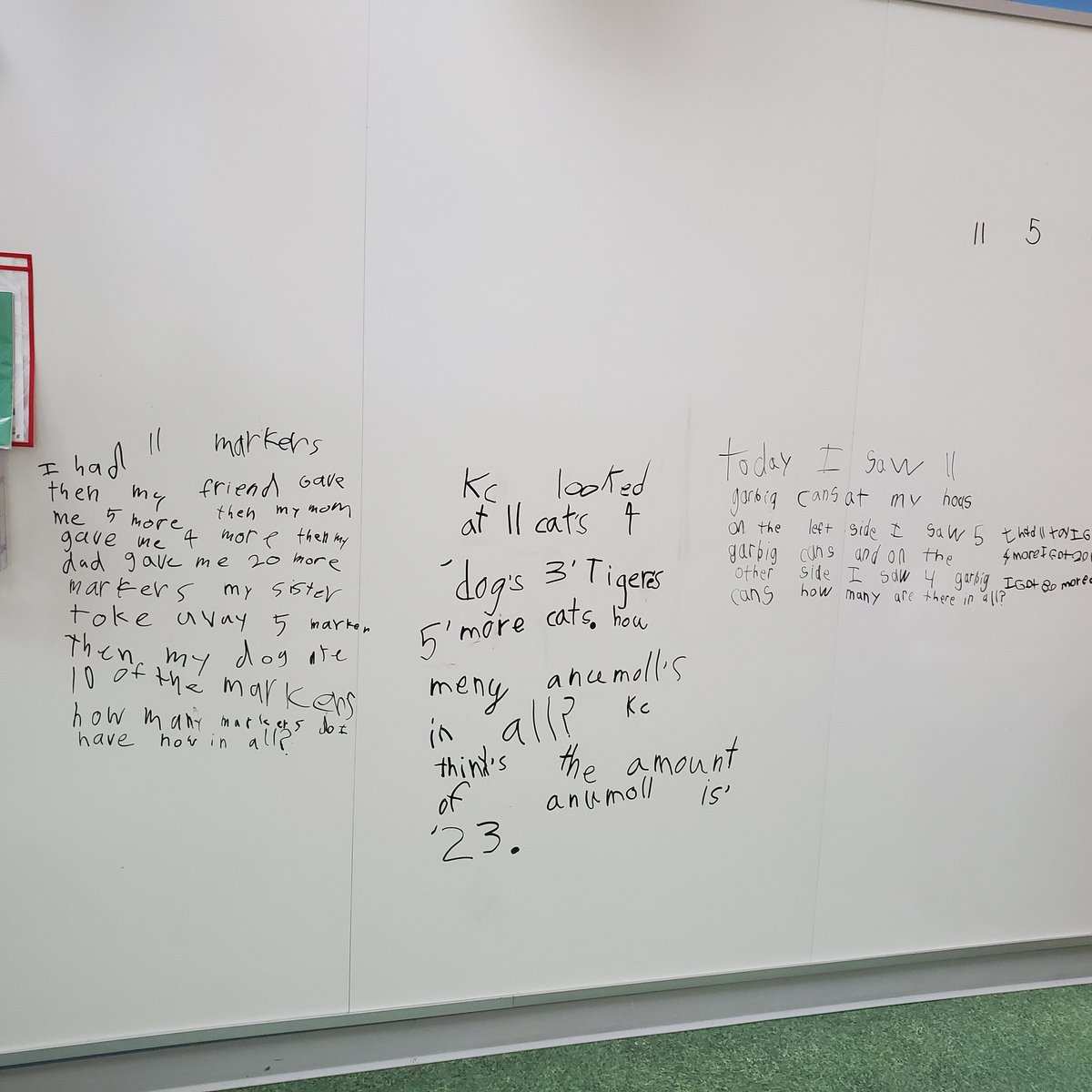 salmon_d95's tweet photo. First grade mathematicians had so much fun writing word problems for each other to solve that they asked to do it again today!  Some serious learning taking place on learning stairs this week! #empowerd95 @katieedengler @LindsayKopinski @APowers7789 @mrsaustind95 @moreanoLZ95 https://t.co/gVyDsOYV8s