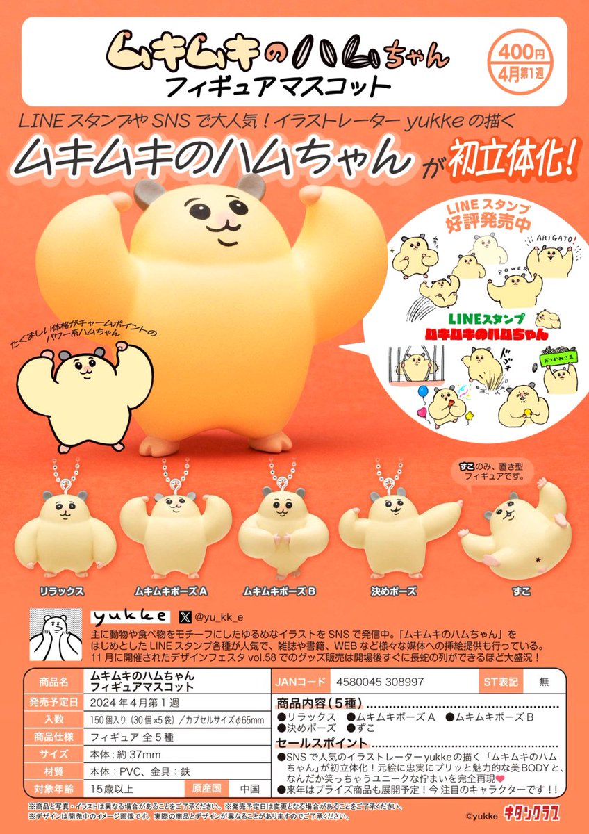 ☆予約商品紹介☆ 『ムキムキのハムちゃんフィギュアマスコット』 全5