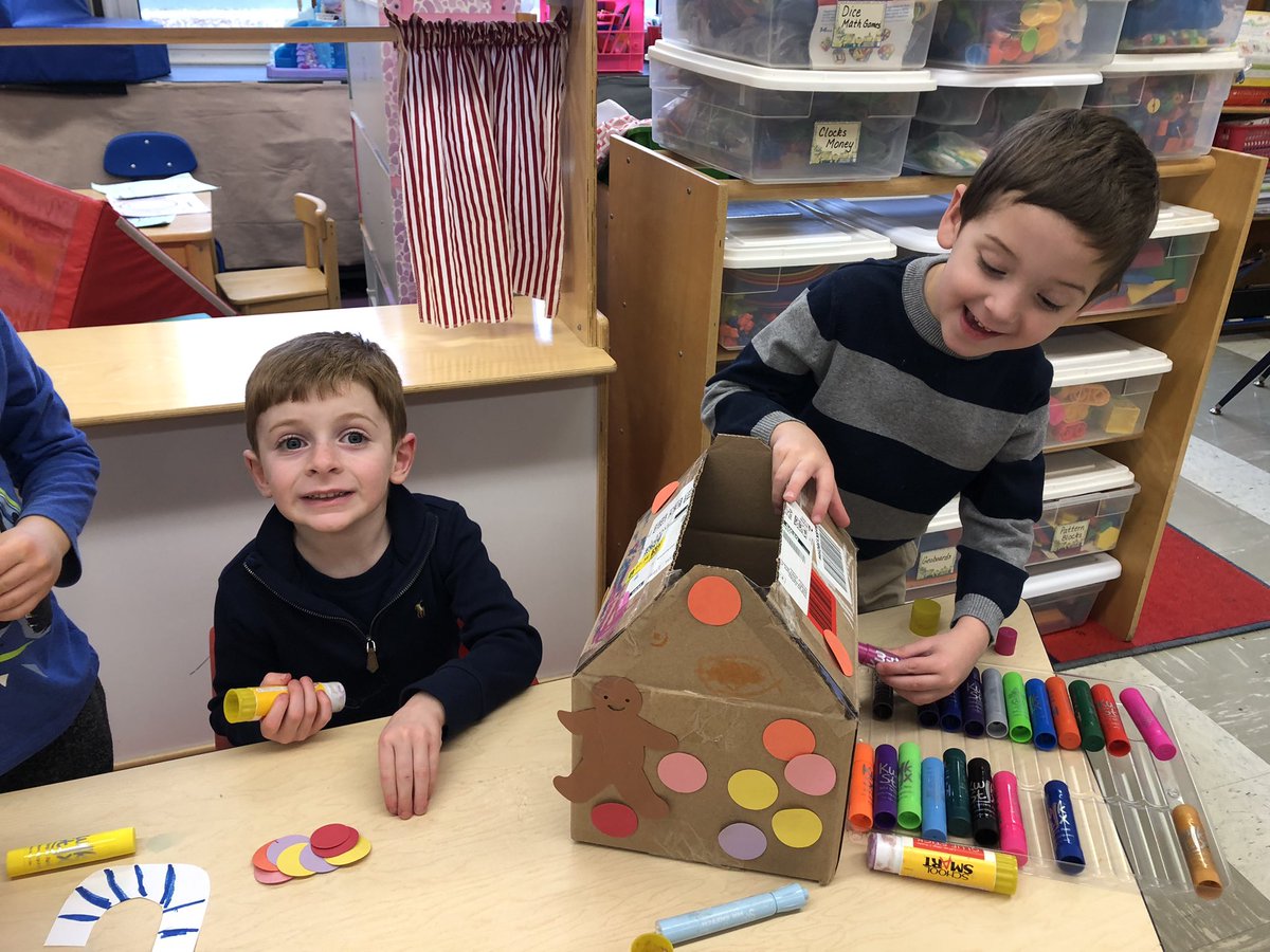MissSharonCohen's tweet photo. Our PM PEECHes really enjoyed working together to create gingerbread houses to trap the “Gingerbread Baby” after reading the story by Jan Brett. @Dr_BethHoffman #thehopewellway, #HESPeech https://t.co/rXsQh4Flb4