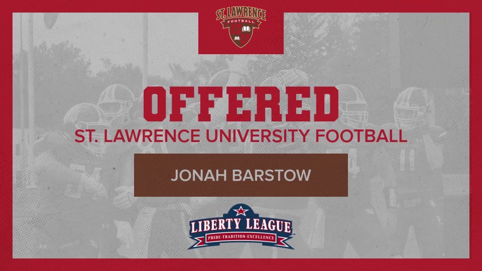 After a great call with <a href="/CoachBerryFB/">Owen Berry</a> I’m blessed to receive an offer from St. Lawrence! <a href="/SLU_Football/">St. Lawrence Football</a>