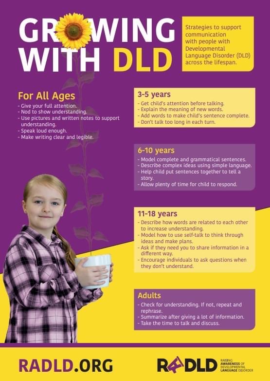 Here are some ways we can support people with DLD at all times! Perhaps this can be translated and be used in communities where languages other than English is used? @RADLDcam #devlangdis