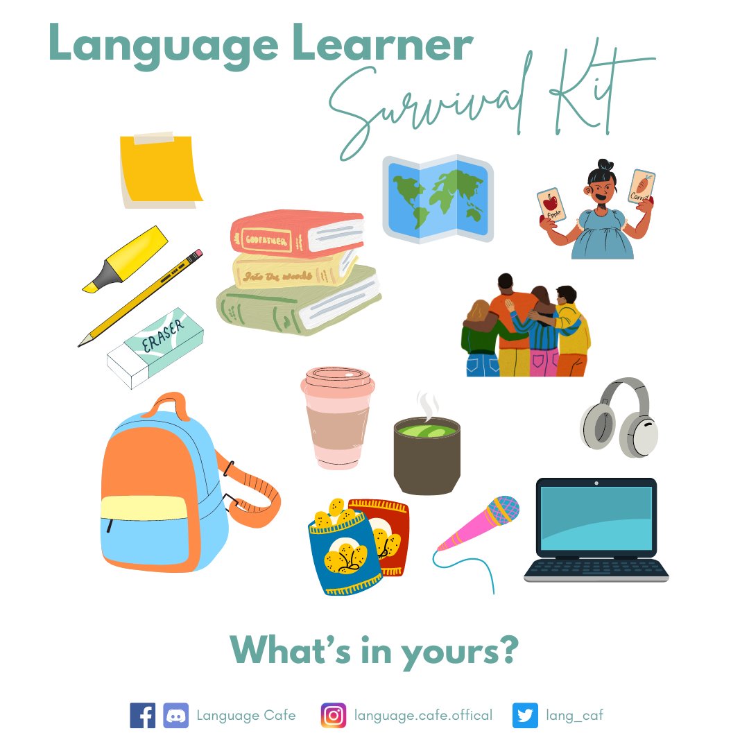 Here's our Language Learner Survival Kit! What's in yours?

#langtwt #studytwt #learninglanguages #studylog #duolingo #study #survivalkit