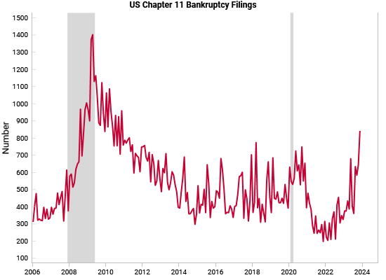 Chapter 11 bankruptcy filings jump to highest level in 13 years