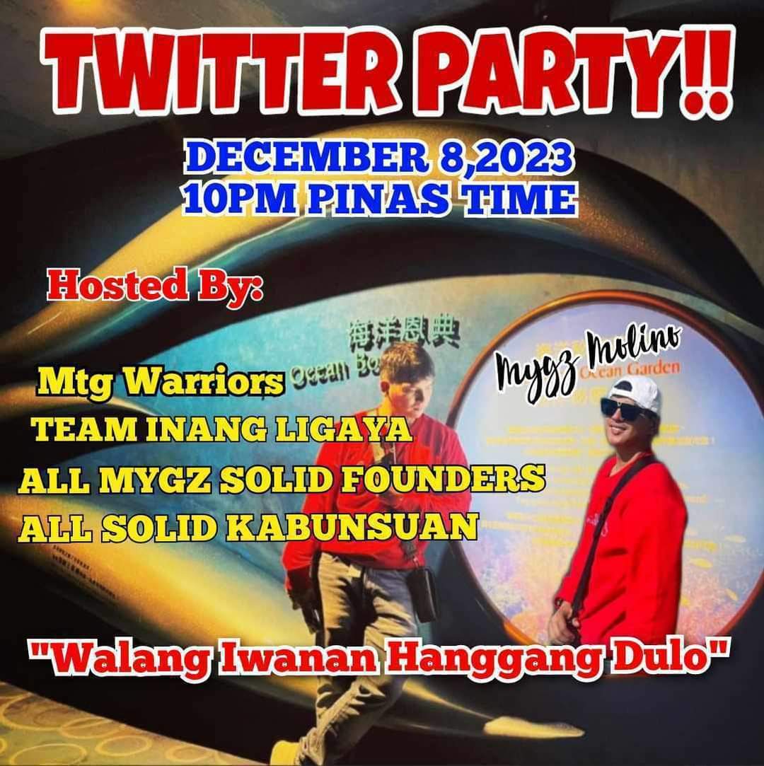 Hello mga Kabunso Twitter Party on December 8, 2023 at 10Pm Pinas time! See you all!