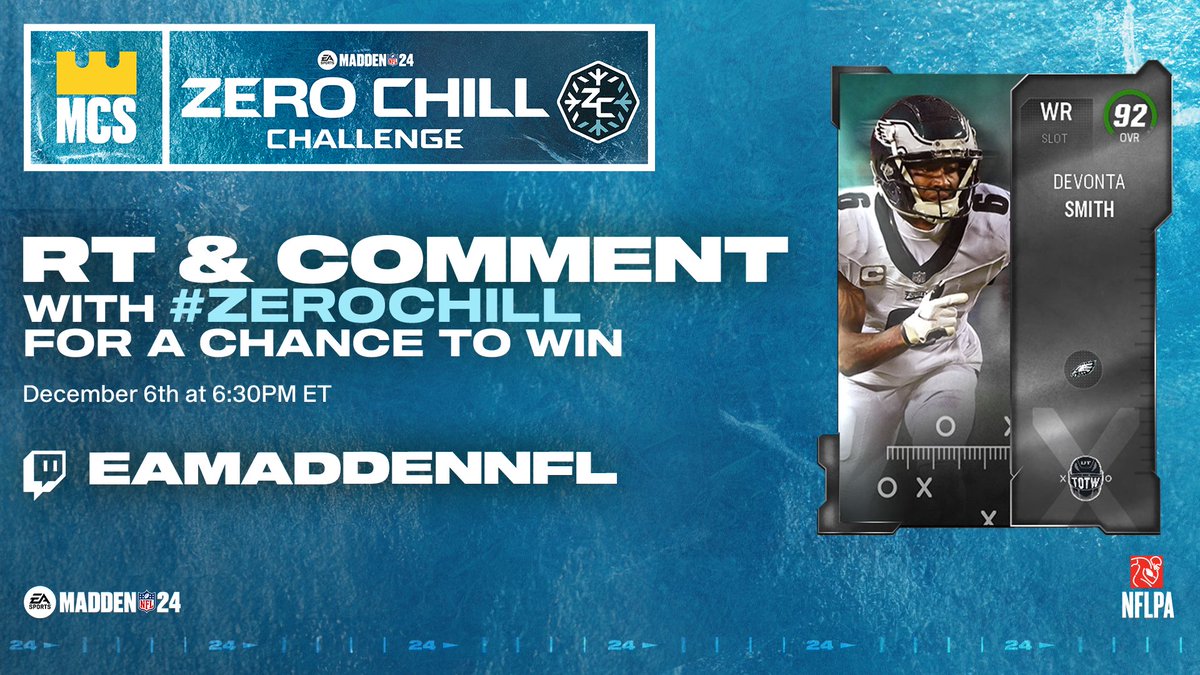 RT & Comment with your Console of choice to win this 92 OVR TOTW Devonta Smith! Tune into the #ZeroChill Championship game RIGHT NOW! ➡️ twitch.tv/eamaddennfl