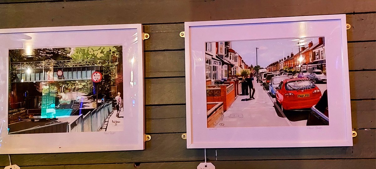 WOW view #artist Paul Seven hand painted Brum St views 'Art is Here' @ObarBham & @VaultGin @westsidebid stunning pieces of artworks @KingsHeathRF @KingsHeathbid @bbcmtd @brummiesnet @KitchenGardenKH @ArtsBrum @mac_birmingham @moseleyfolk @MoseleyRugbyFC @Brumpic @handmaiduns