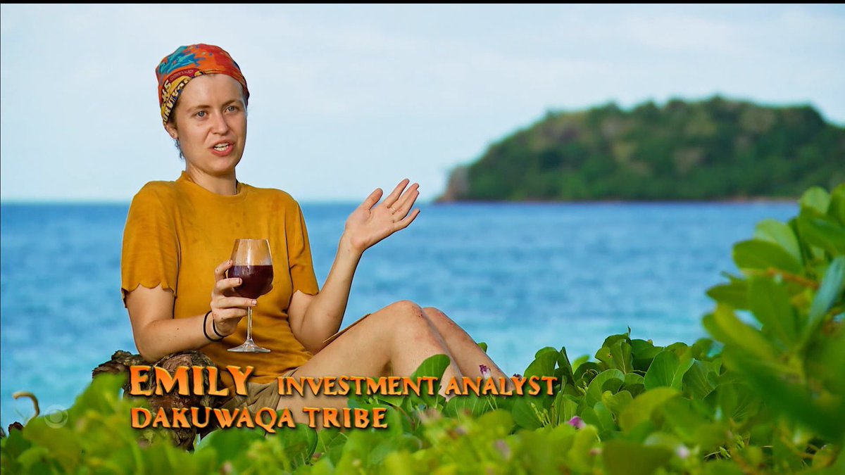 suRYvor's tweet photo. Financial Analyst Emily Flippen is one of the best narrators this show has ever seen. Her ability to articulate her thought process and acknowledge the inherent risks of the decisions she’s making, in real time without knowing the outcome, is captivating TV #Survivor #Survivor45 https://t.co/LFIo3Cb49k