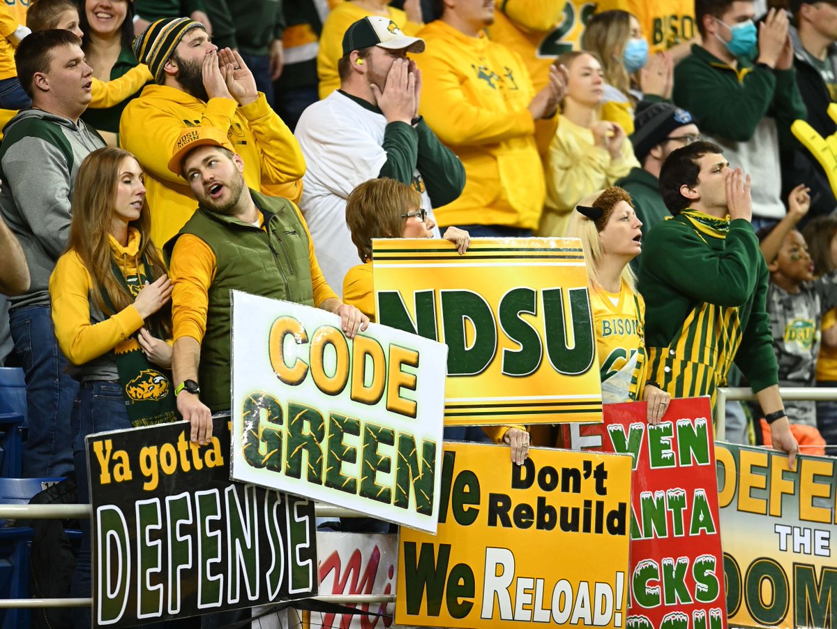 barstoolsports's tweet photo. Soft-Ass University of South Dakota Canceled NDSU Fans' Tickets for Their Playoff Game This Week Because the Bison Fans Were Able to Guess 'Playoffs' as the Password for the USD Booster Pre-Sale https://t.co/z9DQsB0cZZ https://t.co/8keCag4gDQ