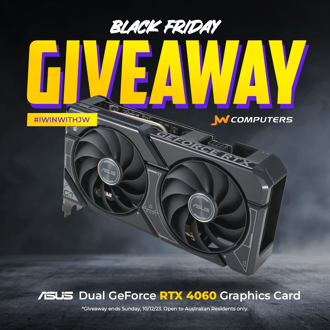 jwcomputers's tweet photo. Only 3 days left to enter RTX 4060 Giveaway! 🎁⚡

Click here: https://t.co/Noic6Oxjhe

#JWComputers #IWinwithJW #ASUS #NVIDIA #GeForce #RTX #4060 #GraphicsCard https://t.co/pagp3Vn5zw