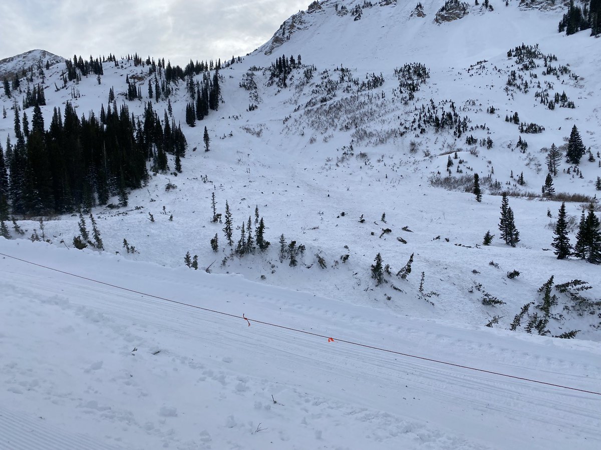 ClarkNielson's tweet photo. @taytaydavis88 @WasatchSnow @AltaSkiArea Talked to an employee in this same spot-they said it traveled all the way onto home run https://t.co/vxtPkWZYV7