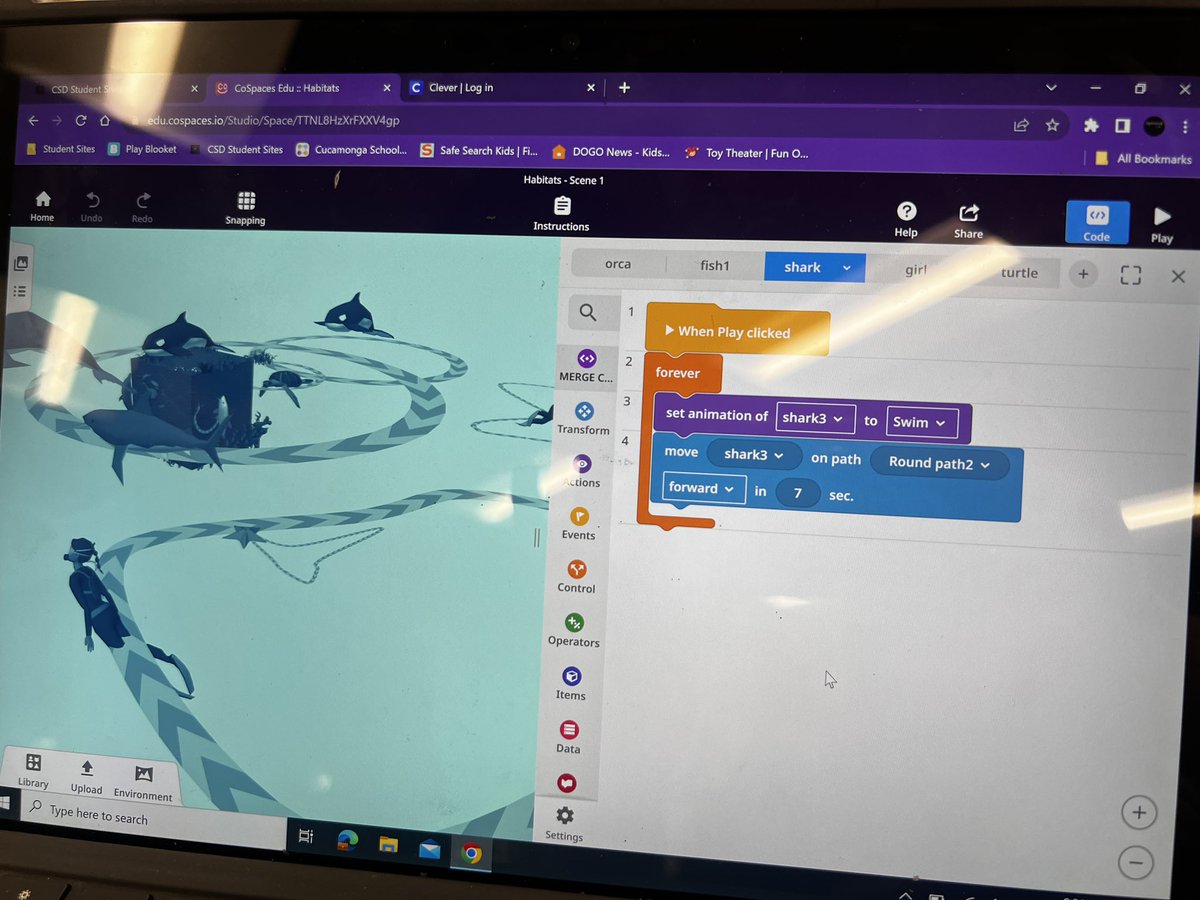 mrs_lmunoz's tweet photo. @CoSpaces_Edu merge cube projects with Mrs. Krueger’s 5th graders are looking fabulous. Representing the learning done about food webs and ecosystems and tapping into CS concepts of algorithms, control structures and modularity. #CSinCSD @TOCS_Principal https://t.co/g41Zj87iDH