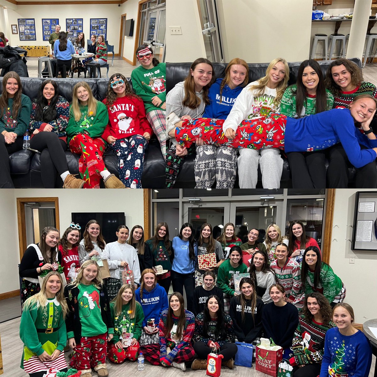 MillikinWSoccer's tweet photo. Had a great time at our annual Holiday Party!! 🎁🎈🎉

⁃Good Food 🍝
⁃Secret Santa 🎅🏻
⁃Lots of Laughter and fun activities 🎊

Excellent way to end a great semester 🥳🥳 https://t.co/JYMghluiO3