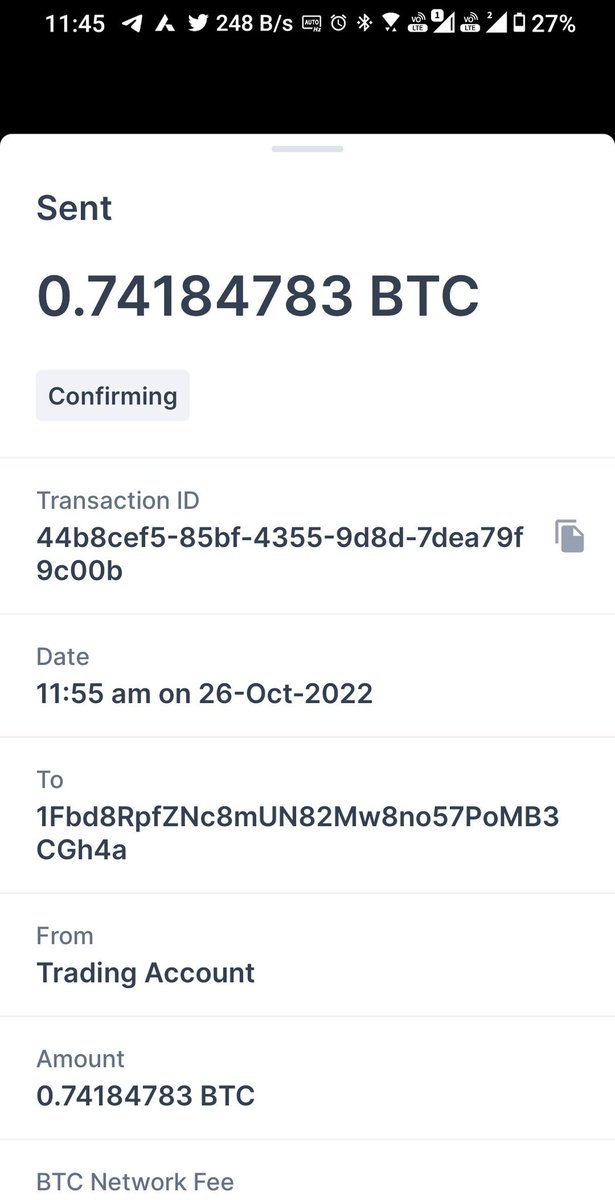 Bajaj_00's tweet photo. @blockchain @TrippyLabs @ArtBasel Why block chain is not refunded my funds that were in my trading account......they made the transaction stuck. https://t.co/CZSWOR3fUg