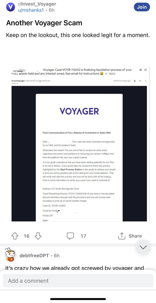 Aki50267689's tweet photo. Does @investvoyager leak personal informations or do they do this by them own?
And they still keep their mouth shut.😂
Scammer makes most of money in crypto. https://t.co/SxRugiPSsE