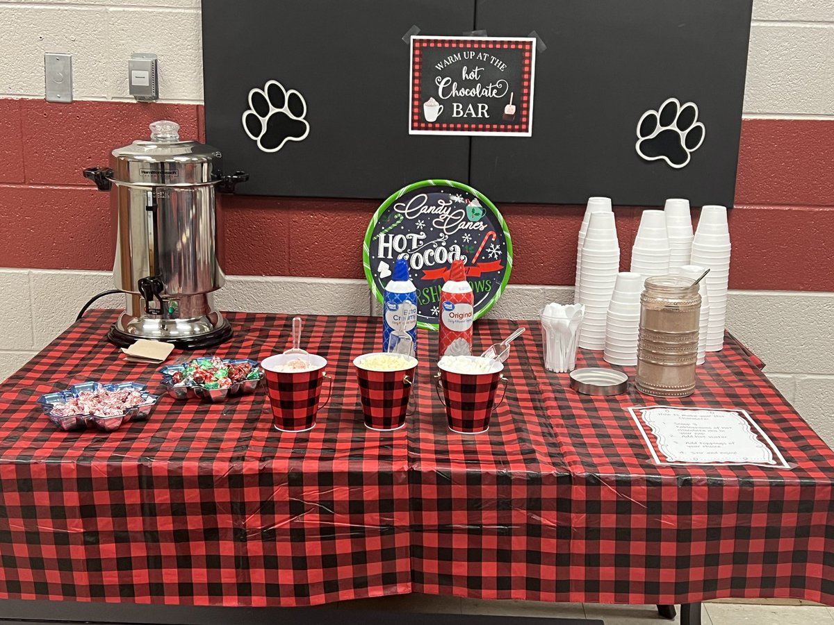 Celebrating the 12 Days of Christmas with a Hot chocolate bar for the SBES staff today. <a href="/sbes_bobcats/">SBES</a> <a href="/DCS_TN/">Dickson Co Schools</a>