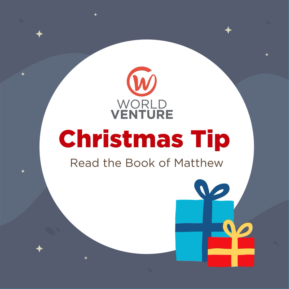 WorldVenture's tweet image. Read: biblegateway.com/passage/?searc…
#bible #worldventure #ChristmasTip