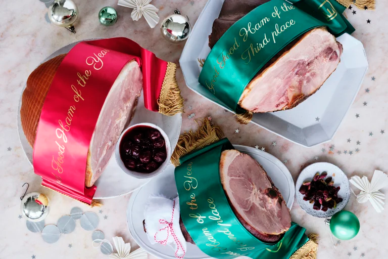 SunshineMeats's tweet photo. We're popping the champagne corks after our Double Smoked Free Range Bone-in Ham was voted among the best ham in the country for 2023. In a blind-tasting of 14 hams, Good Food judges ranked our ham best non-supermarket ham. Check out the full article at https://t.co/9Z6NwcYAOU https://t.co/gPLWeu41zV