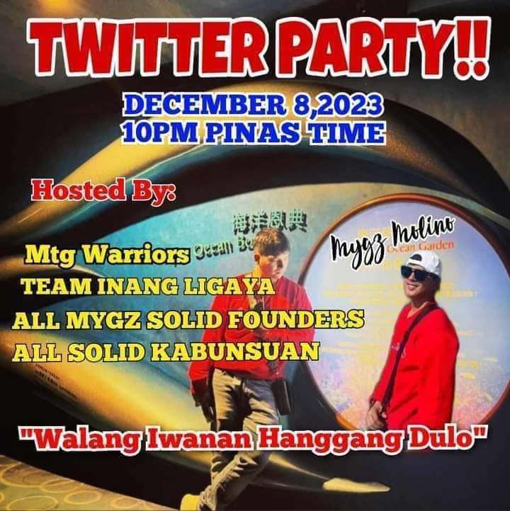Hello mga Kabunso Twitter Party on December 8, 2023 at 10Pm Pinas time! See you all!