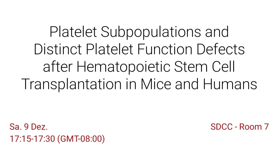 Excited to attend my first ASH conference in sunny San Diego and present our data on MKs &amp; platelets after HSCT 🙌 #ASH23 @LabSchulze
