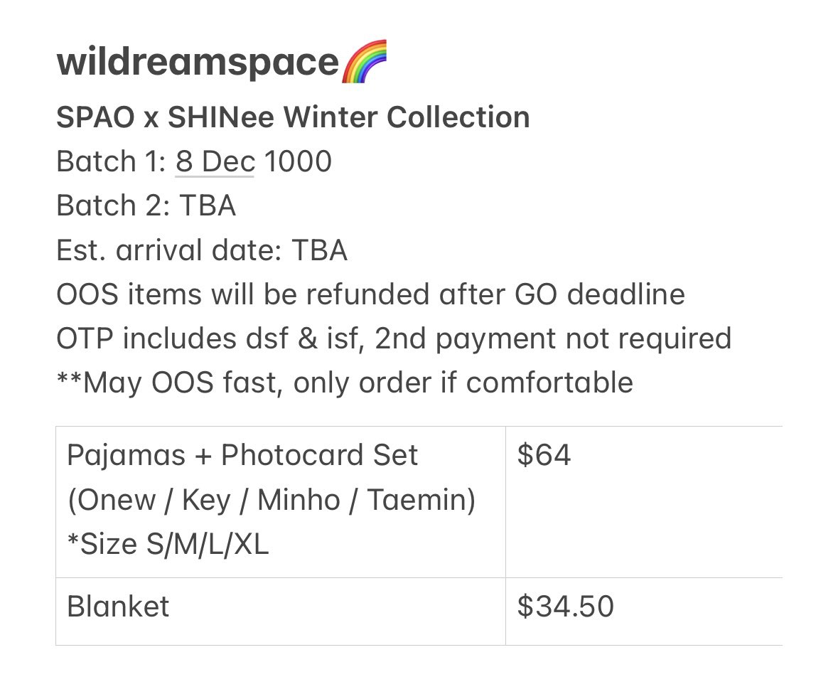 [SG GO🇸🇬] SPAO x SHINee Winter Collection

💌To order:
• t.me/wildreamspace

Masterlist: tinyurl.com/wdsGO
Updates: t.me/wildreamspace

#wds #wdsSxSWC #SHINee #샤이니 #SPAO #스파오 #SPAOXSHINee