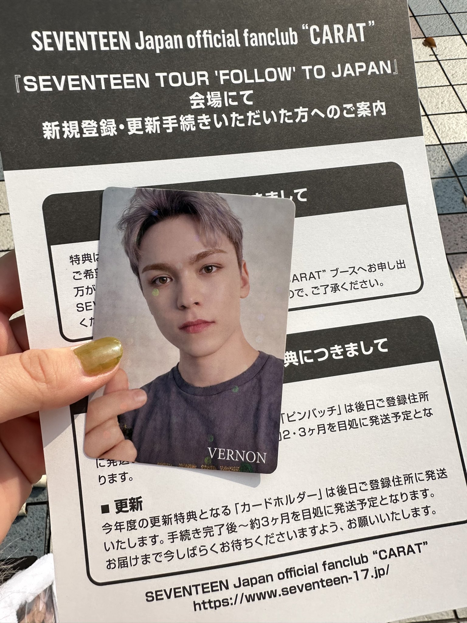 SEVENTEEN ファンクラブ会場更新特典トレカ ウォヌ CARAT セブチ